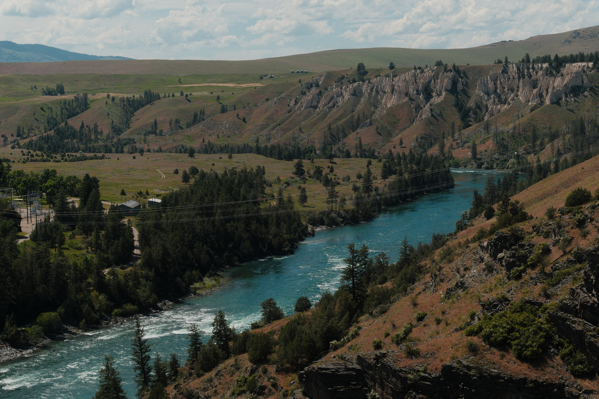 Looking west at the bend of the flathead river from the Kerr dam view point