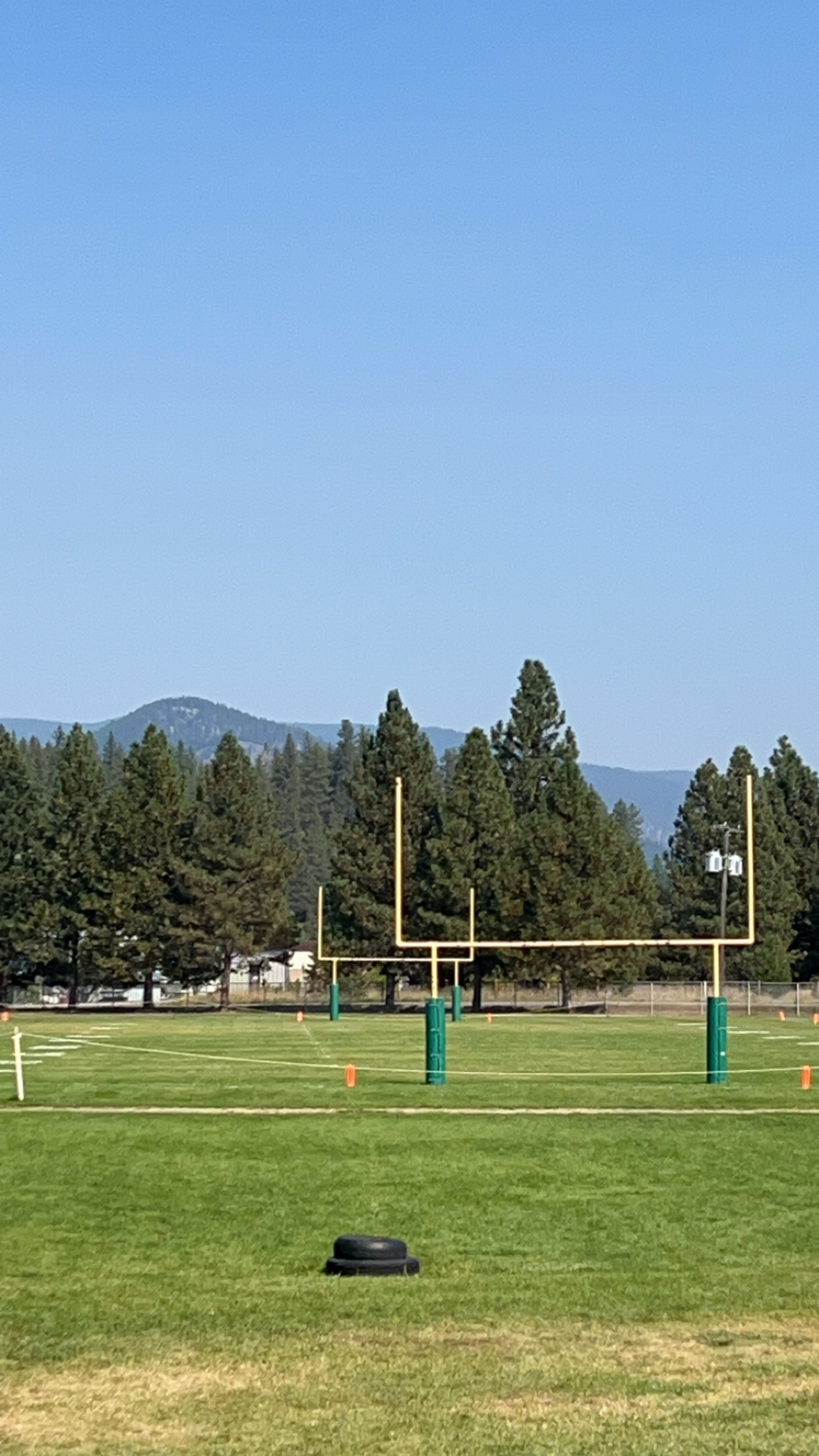 Football field on a nice Saturday afternoon